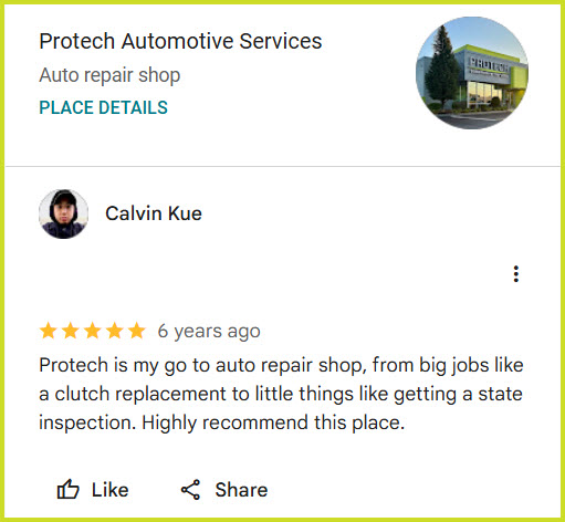Review of Protech Automotive Services By Calvin Kue